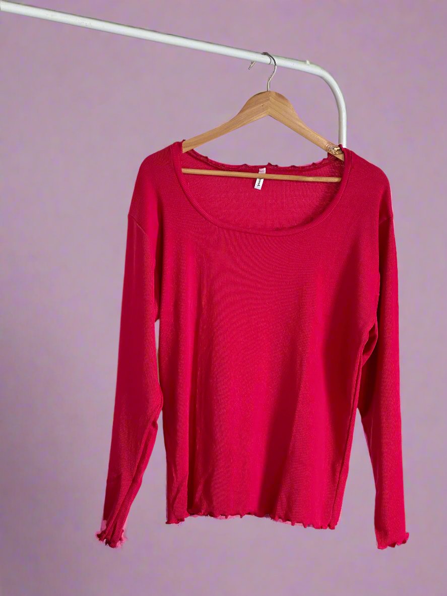 Basic Full Sleeve Ribknit Top