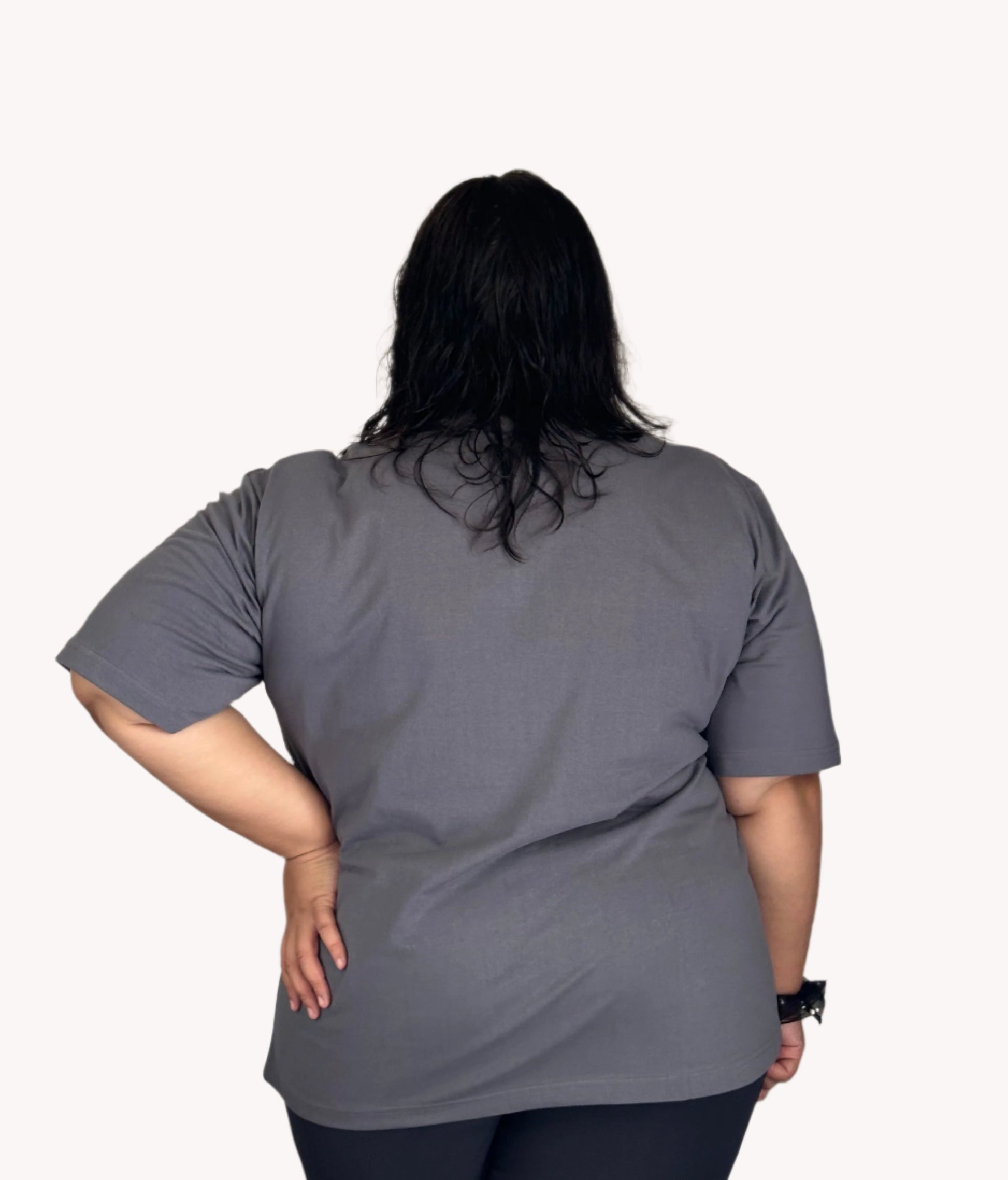 Oversized Plus Size T-shirt Grey Back