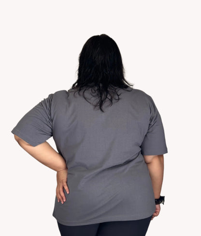 Oversized Plus Size T-shirt Grey Back