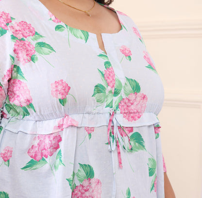 Floral Cotton Fit and Flare top