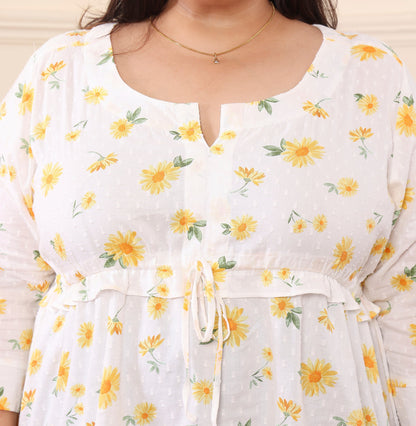 Floral Cotton Fit and Flare top