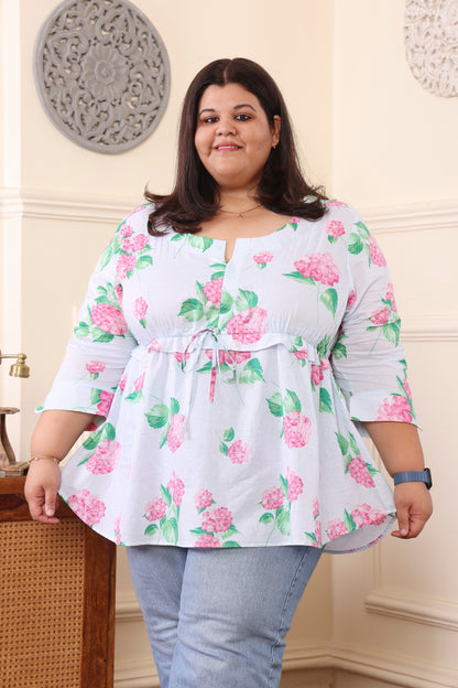 Floral Cotton Fit and Flare top