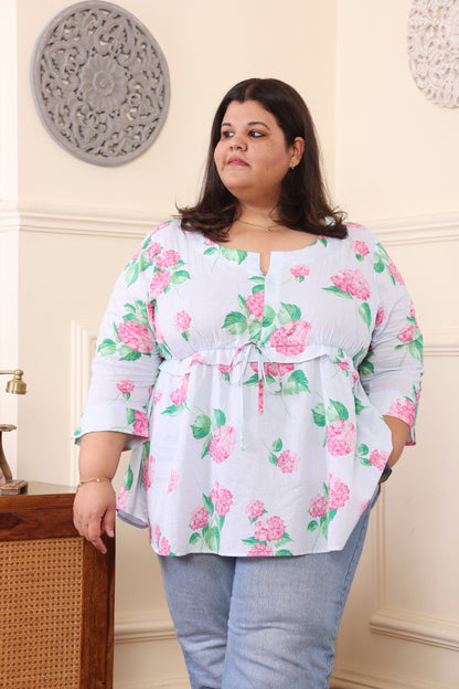 Floral Cotton Fit and Flare top