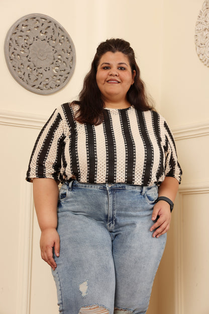 The Striped Crochet Tee