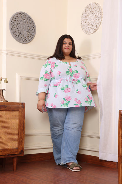 Floral Cotton Fit and Flare top