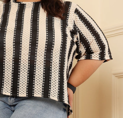 The Striped Crochet Tee