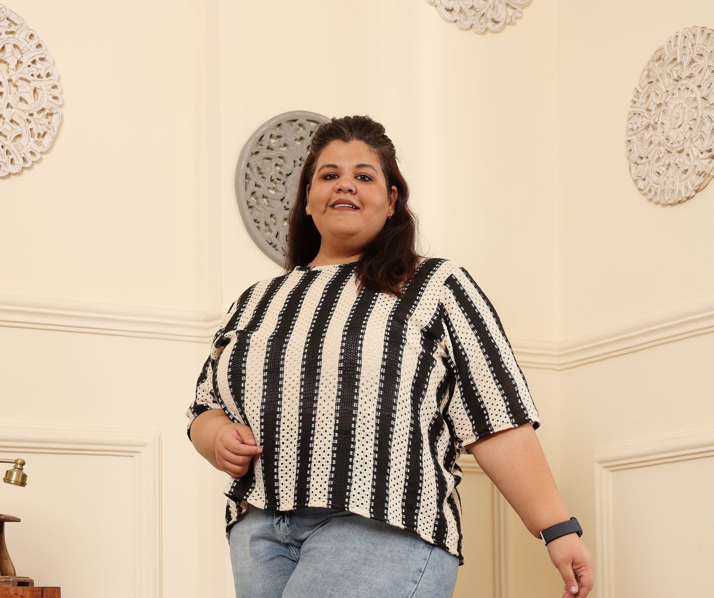 The Striped Crochet Tee