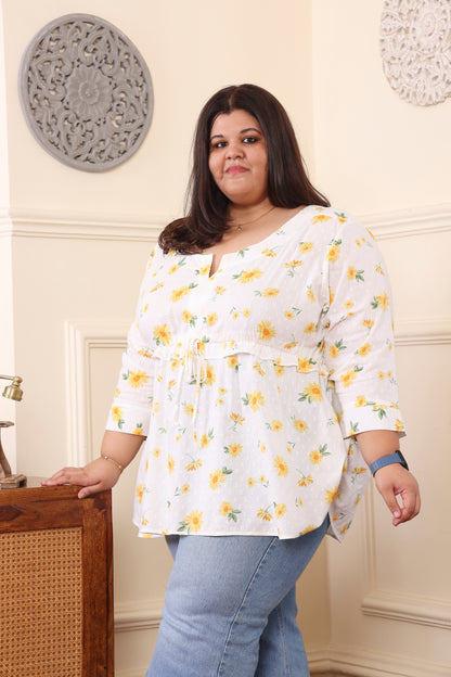 Floral Cotton Fit and Flare top